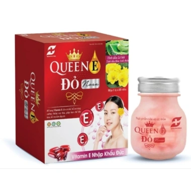Viên uống đẹp da Vitamin QUEEN E Đỏ – Chống oxy hoá, sáng da, giảm nám sạm, tàn nhang, da nhăn, giá chỉ 296.000₫