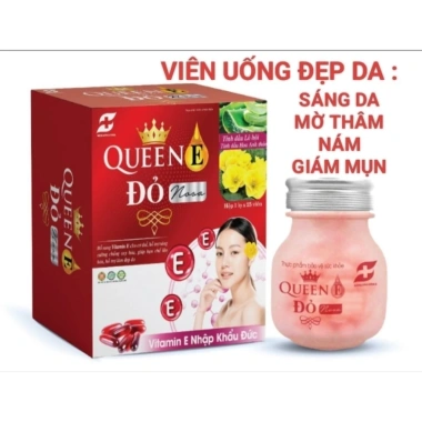 Viên uống đẹp da Vitamin QUEEN E Đỏ – Chống oxy hoá, sáng da, giảm nám sạm, tàn nhang, da nhăn, giá chỉ 296.000₫ 2 Viên uống đẹp da Vitamin QUEEN E Đỏ – Chống oxy hoá, sáng da, giảm nám sạm, tàn nhang, da nhăn, giá chỉ 296.000₫ 2