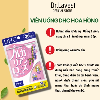 Viên Uống DHC Bulgarian Rose 60 Viên: Hương Hoa Hồng Thơm Cơ Thể, Dưỡng Da 30 Ngày, Giá 495k