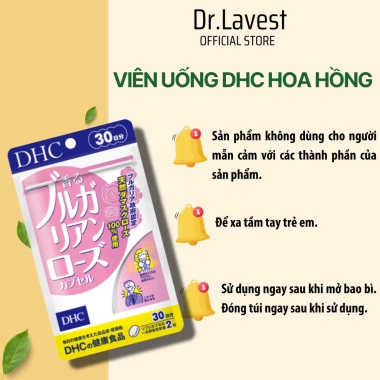 Viên Uống DHC Bulgarian Rose 60 Viên: Hương Hoa Hồng Thơm Cơ Thể, Dưỡng Da 30 Ngày, Giá 495k