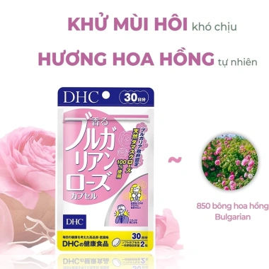 Viên Uống DHC Bulgarian Rose 60 Viên: Hương Hoa Hồng Thơm Cơ Thể, Dưỡng Da 30 Ngày, Giá 495k