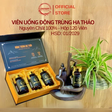 Viên Uống Đông Trùng Hạ Thảo Nguyên Chất 100% CordyHappy - Tăng đề kháng, hỗ trợ sức khỏe, giá 449.000 VND (120 viên)