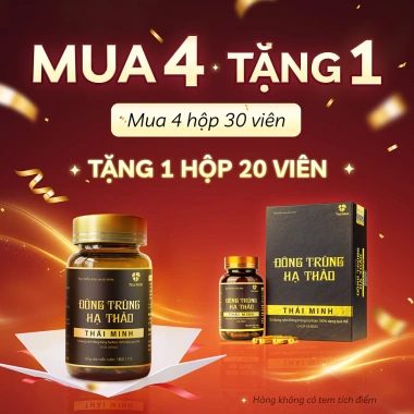 Viên uống Đông Trùng Hạ Thảo Thái Minh 30 viên - Nấm khô thượng hạng, giảm giá 750k