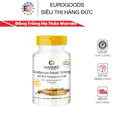 Viên uống Đông Trùng Hạ Thảo Warnke Cordyceps 500mg 120 viên - 650k, tăng đề kháng