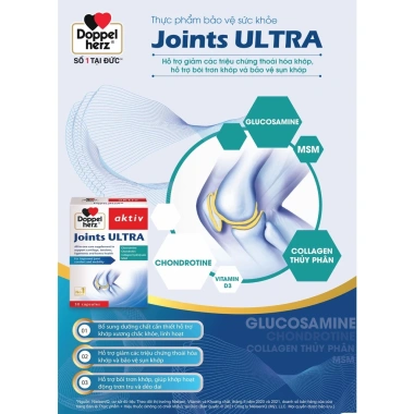 Viên uống Doppelherz Joints Ultra - Hỗ trợ chức năng khớp, ngăn ngừa thoái hoá, giảm giá 492k (30 viên) 2 Viên uống Doppelherz Joints Ultra - Hỗ trợ chức năng khớp, ngăn ngừa thoái hoá, giảm giá 492k (30 viên) 2