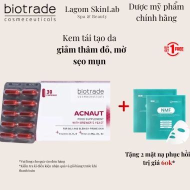 Viên uống giảm mụn Biotrade Acnaut – Dành cho da, mụn trứng cá, da khô – 275.500₫
