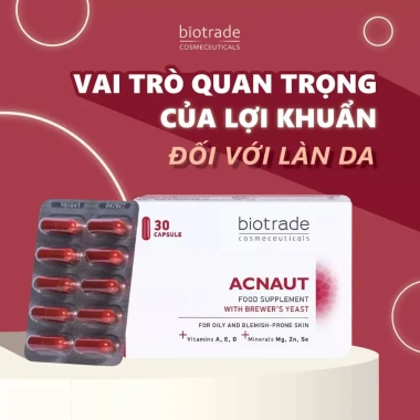Viên uống giảm mụn Biotrade Acnaut – Dành cho da, mụn trứng cá, da khô – 275.500₫
