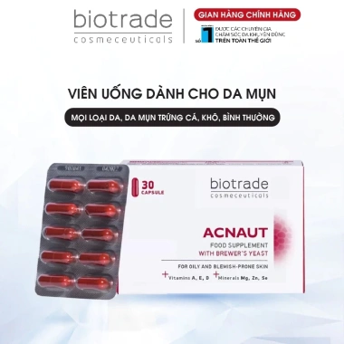 Viên uống giảm mụn Biotrade Acnaut – Dành cho da, mụn trứng cá, da khô – 275.500₫