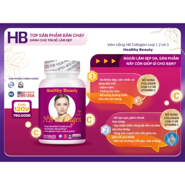 Viên uống HB COLLAGEN 123 - Đẹp da, bổ khớp, chống lão hóa, giảm 23% 120 viên 2