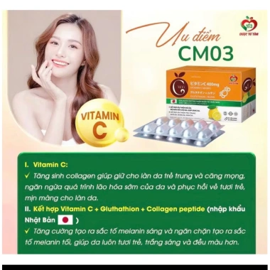 Viên uống làm đẹp da sáng nám Vitamin C 400mg Glutathion Rutin - 30 viên chỉ 289k 2