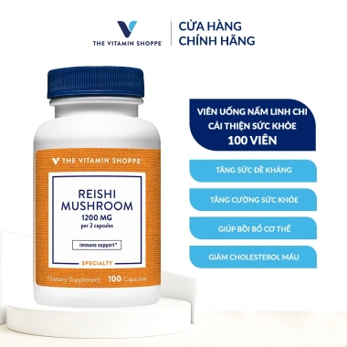 Viên uống nấm linh chi 1.200mg THE VITAMIN SHOPPE - Tăng đề kháng, sức khỏe - 100 viên - 769.900₫