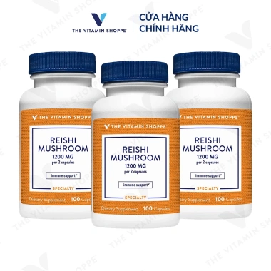Viên uống nấm linh chi 1.200mg THE VITAMIN SHOPPE - Tăng đề kháng, sức khỏe - 100 viên - 769.900₫