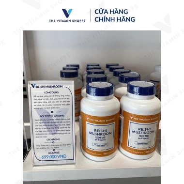 Viên uống nấm linh chi 1.200mg THE VITAMIN SHOPPE - Tăng đề kháng, sức khỏe - 100 viên - 769.900₫