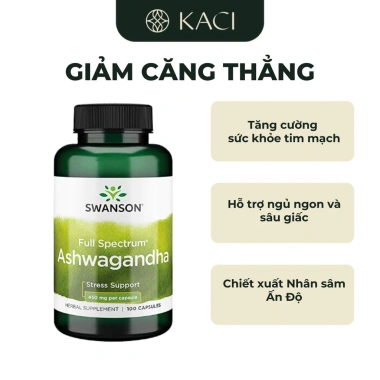 Viên Uống Nhân Sâm Ấn Độ Swanson Full Spectrum Ashwagandha 450mg - Giảm Căng Thẳng Lo Âu, Giá Ưu Đãi 309.000 VND Viên Uống Nhân Sâm Ấn Độ Swanson Full Spectrum Ashwagandha 450mg - Giảm Căng Thẳng Lo Âu, Giá Ưu Đãi 309.000 VND