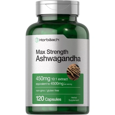 Viên uống nhân sâm Horbaach Ashwagandha 4.500mg Hàng USA, hỗ trợ năng lượng, giảm stress, giá ưu đãi 414.000