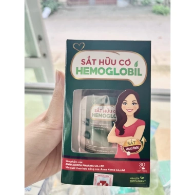 Viên uống Sắt Hữu Cơ Hemoglobin + Acid Folic - Tăng máu, giảm mệt mỏi, Giá chỉ 260k (Giảm từ 325k)