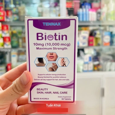 Viên uống Tennax Biotin 10mg - Đẹp da, móng, tóc, giảm giá 461k