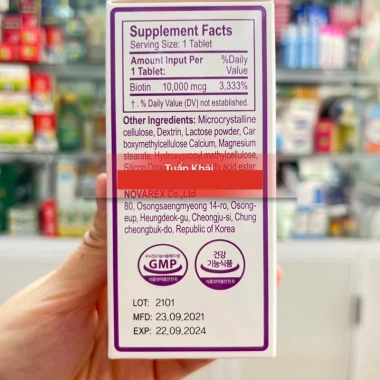 Viên uống Tennax Biotin 10mg - Đẹp da, móng, tóc, giảm giá 461k