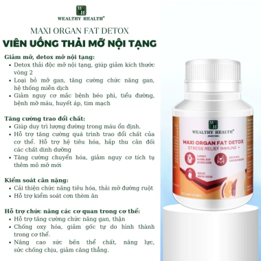 Viên Uống Thải Độc Mỡ Nội Tạng Maxi Detox 60 Viên - Giảm Mỡ, Thanh Lọc Cơ Thể, 1,350,000 VND