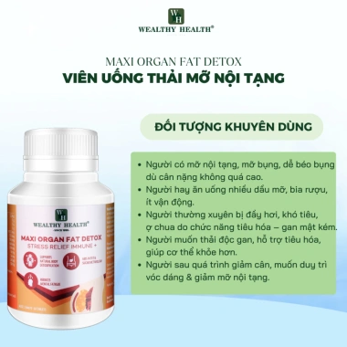 Viên Uống Thải Độc Mỡ Nội Tạng Maxi Detox 60 Viên - Giảm Mỡ, Thanh Lọc Cơ Thể, 1,350,000 VND