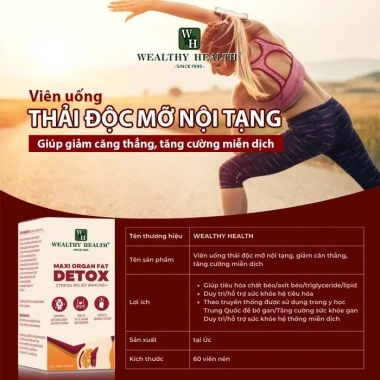 Viên Uống Thải Độc Mỡ Nội Tạng Úc - Giảm Căng Thẳng, Tăng Miễn Dịch, Detox Cơ Thể 60v - Giá 1,175,000₫ 3 Viên Uống Thải Độc Mỡ Nội Tạng Úc - Giảm Căng Thẳng, Tăng Miễn Dịch, Detox Cơ Thể 60v - Giá 1,175,000₫ 3