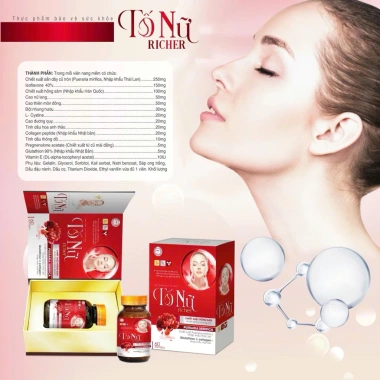 Viên Uống Tố Nữ Richer - Hỗ Trợ Nội Tiết, Giảm Bốc Hoá, Nhăn Da, Khô Da - 265.000₫