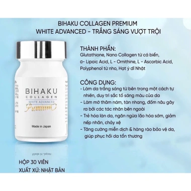Viên Uống Trắng Da Bihaku Collagen Nhật Bản 30 Viên - Giảm 22% Dưỡng Da Mịn 2