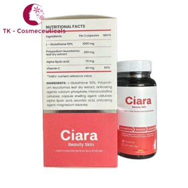 Viên Uống Trắng Da Ciara Chính Hãng 50 Viên: Làm Đẹp Da, Chống Nắng, Giá 650k