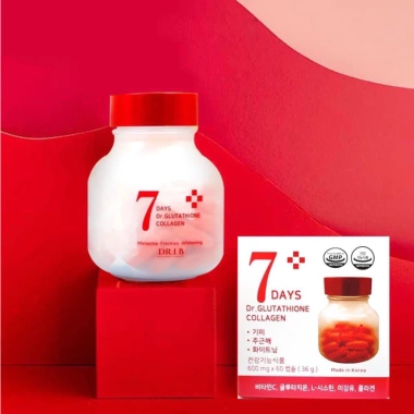 Viên uống trắng da Dr.Lb 7days và Dr.Glutathione Collagen Hàn Quốc 60 viên - Cấp nước mờ nám, giảm giá 900k