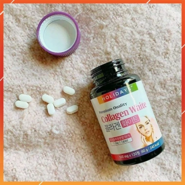 Viên uống trắng da Holiday Collagen White Hàn Quốc 120 viên Giá 225k da sáng mịn 2