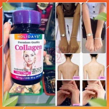 Viên uống trắng da Holiday Collagen White Hàn Quốc 120 viên Giá 225k da sáng mịn 6