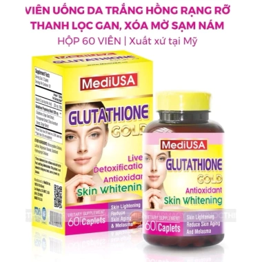 Viên Uống Trắng Da MediUSA Glutathione Gold - Da Sáng Rạng Ngời, Giá 230k