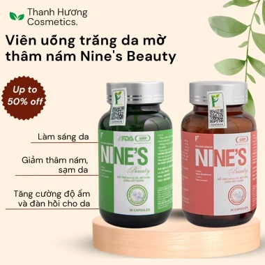 Viên uống trắng da mờ nám Nines Beauty giảm nếp nhăn, chống lão hóa 355.000 VND