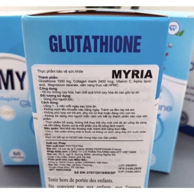 Viên Uống Trắng Da MYRIA 60 Viên - Glutathione Collagen Vitamin C Nhập khẩu Pháp Chính hãng Giá 900k 4 Viên Uống Trắng Da MYRIA 60 Viên - Glutathione Collagen Vitamin C Nhập khẩu Pháp Chính hãng Giá 900k 4