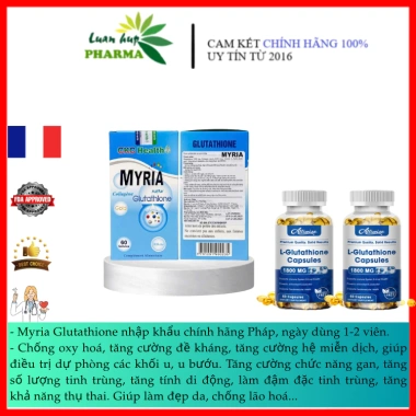 Viên Uống Trắng Da MYRIA 60 Viên - Glutathione Collagen Vitamin C Nhập khẩu Pháp Chính hãng Giá 900k