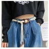 Vintage Dân Gian Dệt Trái Tim - Dây Thắt Lưng Nữ Thanh Lịch Eo Cincher Màu Be 2