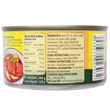 Vissan Combo 4 Hộp Bò Kho 200g - Thịt bò hảo hạng, HSD 2.028, Giá ưu đãi 150k 3 Vissan Combo 4 Hộp Bò Kho 200g - Thịt bò hảo hạng, HSD 2.028, Giá ưu đãi 150k 3