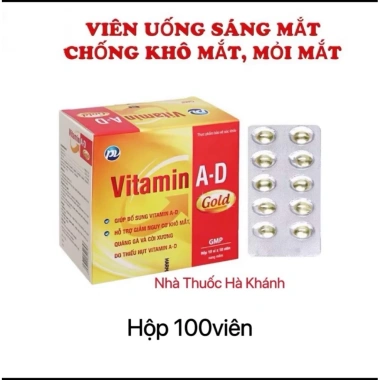 Vitamin A-D Gold 100 viên - Giảm Khô Mắt, Quáng Gà, Còi Xương cho Trẻ Em & Người Cao Tuổi, Giá 58.000₫ 4 Vitamin A-D Gold 100 viên - Giảm Khô Mắt, Quáng Gà, Còi Xương cho Trẻ Em & Người Cao Tuổi, Giá 58.000₫ 4