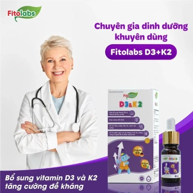 Vitamin D3K2-MK7 Fitolabs dạng giọt 10ml - Tăng chiều cao, xương chắc khỏe cho bé, giá ưu đãi 209.230 VND