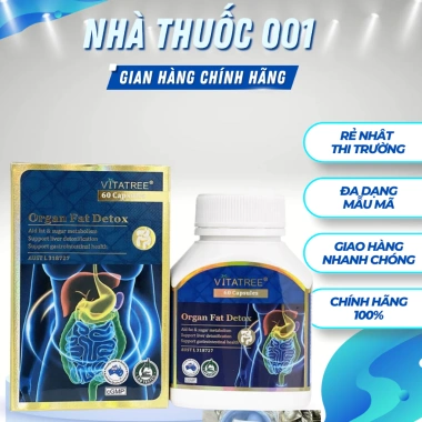 Vitatree Organ Fat Detox 60 Viên – Thải Độc Mỡ Nội Tạng, Giảm Mỡ, Giá 320.000₫