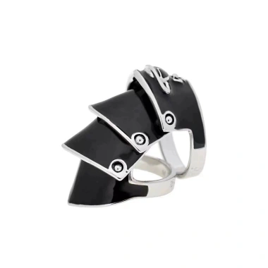 Vivienne Westwood Armor Ring Bốn Phần Sao Thổ Nhiều Lớp Mở Vòng Nam Nữ Punk 9