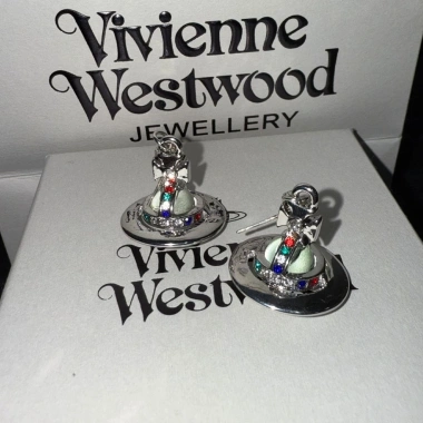 Vivienne Westwood Nana Bông Tai Quả Cầu Thủy Tinh Zircon Đính Hạt – Cao Cấp Nữ 224k