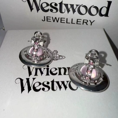 Vivienne Westwood Nana Bông Tai Quả Cầu Thủy Tinh Zircon Đính Hạt – Cao Cấp Nữ 224k