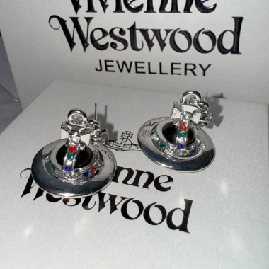 Vivienne Westwood Nana Bông Tai Quả Cầu Thủy Tinh Zircon Đính Hạt – Cao Cấp Nữ 224k
