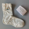 Vivienne Westwood Saturn Thêu 3D Rỗng Màu Tương Phản Tất Ống Giữa Nữ 10