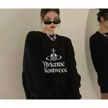 Vivienne Westwood Thu Đông Cặp Đôi Logo Sao Thổ Cổ Tròn Nam Nữ Phong Cách 5