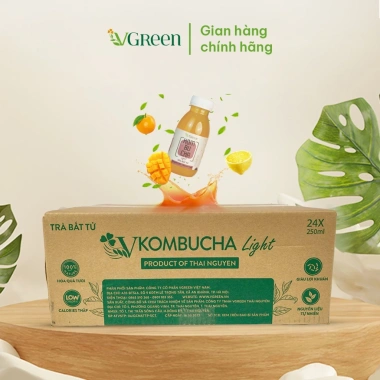VKOMBUCHA LIGHT Trà Kombucha Hãm Men 24 chai - Giá ưu đãi 407.000đ - Probiotic nhẹ, hỗ trợ tiêu hoá