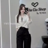 VMY Studio Áo sơ mi mix kẻ vòng cổ nhiều màu tay dài xinh xắn nữ - Giá 232.000 VND 9