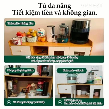 VNBEST Tủ bếp gỗ đa năng - Kệ lưu trữ hiện đại cho phòng khách và bếp, giảm giá 589.000₫ 4 VNBEST Tủ bếp gỗ đa năng - Kệ lưu trữ hiện đại cho phòng khách và bếp, giảm giá 589.000₫ 4