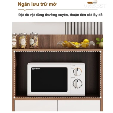 VNBEST Tủ bếp gỗ đa năng - Kệ lưu trữ hiện đại cho phòng khách và bếp, giảm giá 589.000₫
